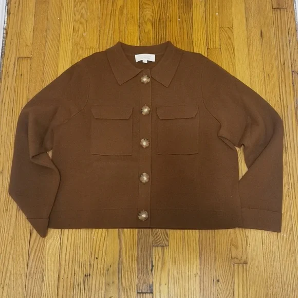 Sezane Betty Cardigan In Hazelnut - Picture 4 of 6